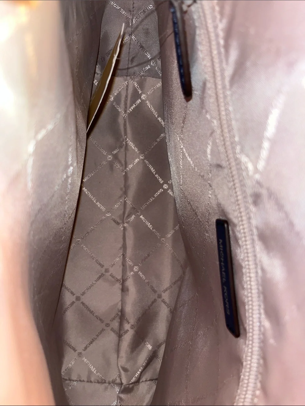 Michael Kors Navy Logo MK Charm Tote